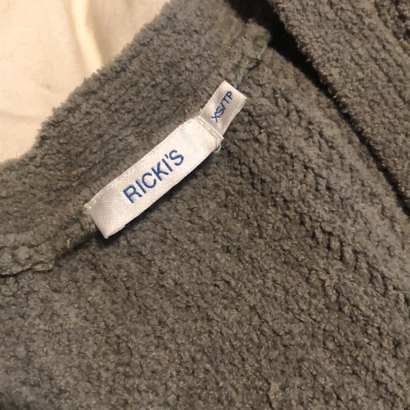 Sage-Green Chenille Cardigan - Picture 2 of 3